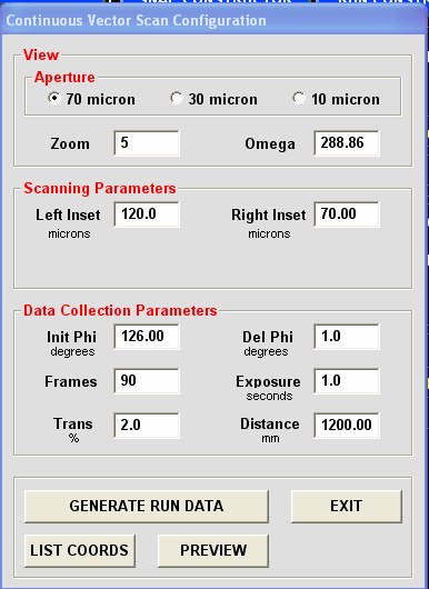 continuous scan dialog